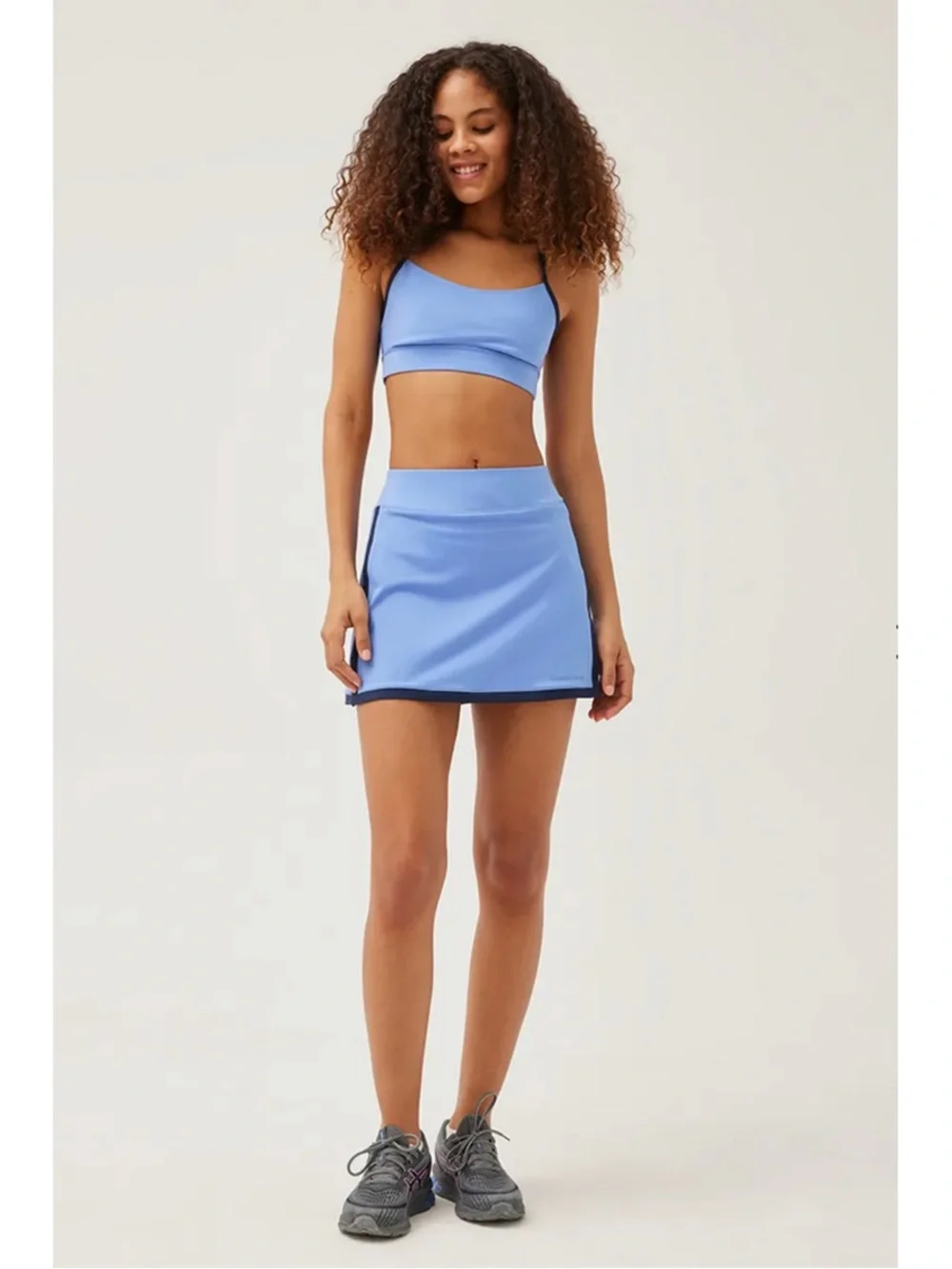 Outdoor Voices Light Blue and Navy Skort Set SKIRT SMALL BRA MEDIUM - Picture 1 of 11